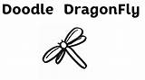 Doodle Dragonfly sketch template