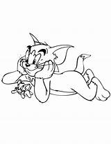 Tom Coloring Down Jerry Lying Laying Book 11kb Library Clipart sketch template