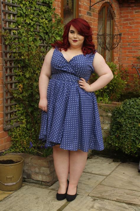 Bbw Couture Blue Polka Dot 1950s Vintage Party Dress She Might Be Loved