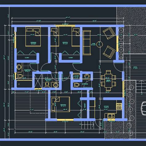 square feet house cad files dwg files plans  details