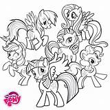 Pony Coloring Little Pages Friendship Magic Mlp Kids Printable Mane Mermaid Unicorn Six Ponies Princess Book Girls Horse Show Xx sketch template