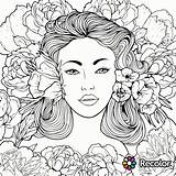 Coloring Pages Women Beautiful Adults Book Beauty Recolor Adult Woman Colouring Portraits Printable Color Cute Fairy Girls Sheets Print App sketch template