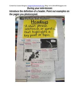 fiction text feature headers subheaders nonfiction reading