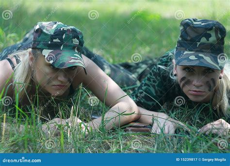 girls  military form stock image image  portrait