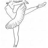 Ballerina Coloring Tutu Ballet Dancer Wearing sketch template