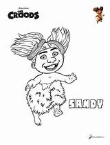 Croods Sandy Colorear Kleurplaat Animaatjes Malvorlage Erstellen sketch template