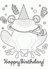Coloring Birthday Happy Pages Frog Frogs Popular Library Clipart sketch template