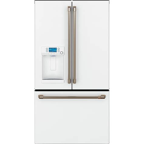 cafe  cu ft french door refrigerator  hot water dispenser matte white  pacific sales