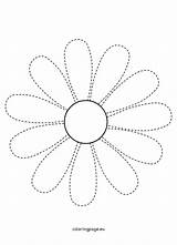 Daisy Traceable Pattern Flower Flowers Tracing Coloring Spring Coloringpage Eu sketch template