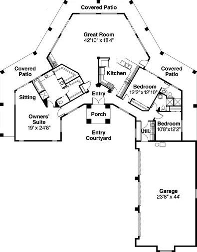 st floorplan courtyard house plans  shaped house plans ranch house plans