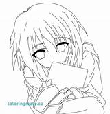 Anime Coloring Girl Pages School Cute Printable Print Getcolorings sketch template