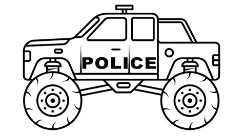 monster truck police car coloring pages police car coloring page