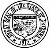Az State Seal Coloring Arizona Phoenix Downtown Motto Deus Democracy Constitution Direct Development Hsitory Statehood sketch template