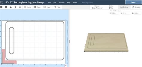 cutting board template inventables
