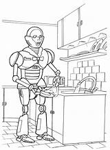 Robot Coloring Dishwasher Robots sketch template