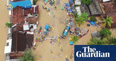 aerial footage reveals devastation after deadly indonesian tsunami