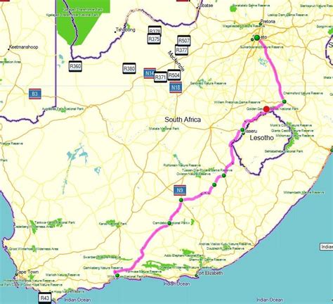 drive route  johannesburg   garden route south africa