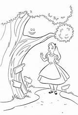 Coloring Pages Wonderland Alice Cat Cheshire Print Cartoon Color Kids Cartoons Printable Getcolorings sketch template