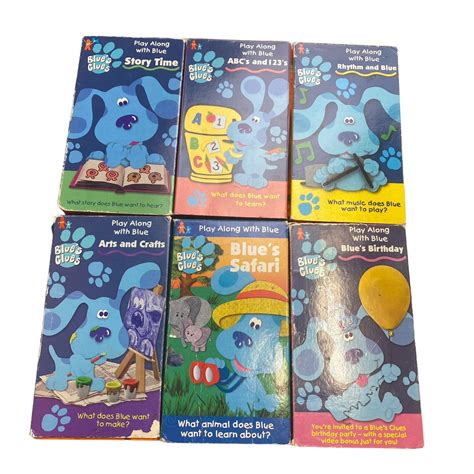 Blues Clues Vhs Lot Of 6 Abcs 123s Safari Grelly Usa