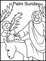 Coloring Pages Palm Sunday Printable Jesus Children Sheets Colouring School Colour Hosanna Palms Childrens Church sketch template
