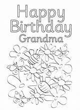 Grandma Birthday Coloring Happy Pages Cards Printable Card Drawing Grandpa Color Printables Getdrawings Kids Great Template Drawings Mothers Rocks Paintingvalley sketch template