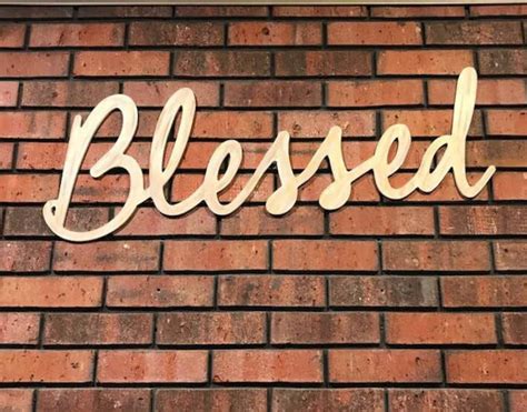 blessed word large blessed wood sign rustic farmhouse etsy