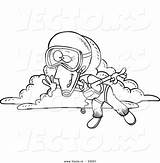 Skydiving Woman Toonaday Vecto Rs sketch template