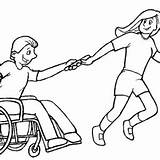 Integracion Disability Wheelchair sketch template