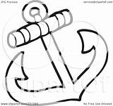Coloring Anchor Outline Nautical Pages Illustration Royalty Clipart Visekart Rf Print Background Includes Version sketch template