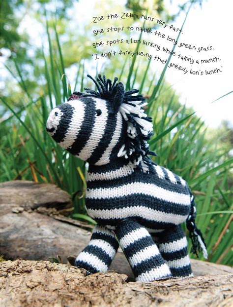 zoe  zebra toy knitting pattern  etsy