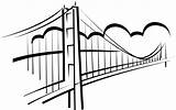 Clipart Bridge Bridges Outline Simple Cliparts sketch template