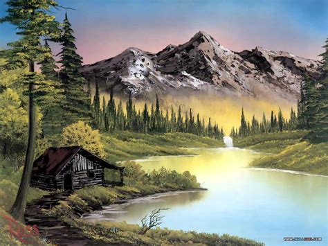 bob ross painting  graphic