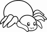 Spider Coloring Cute Pages Drawing Outline Cartoon Kids Web Spiders Easy Tarantula Printable Color Coloring4free Halloween Animal Funnel Drawings Sweet sketch template