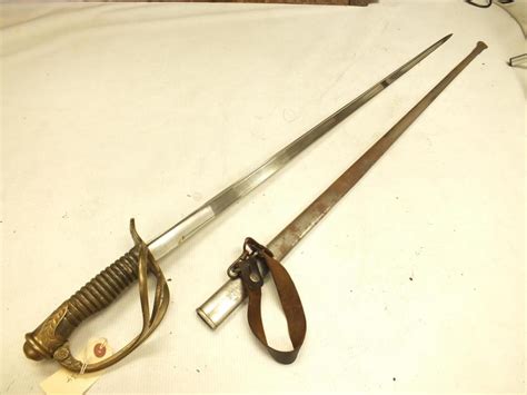 a french officer s sword 90 5cm clean blade stamped barre fabr a paris