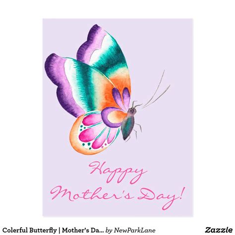 colerful butterfly mothers day postcard happy mothers day happy