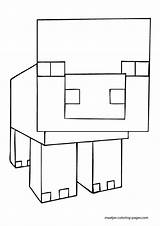 Minecraft Coloring Pages Print Pig Color Browser Window sketch template
