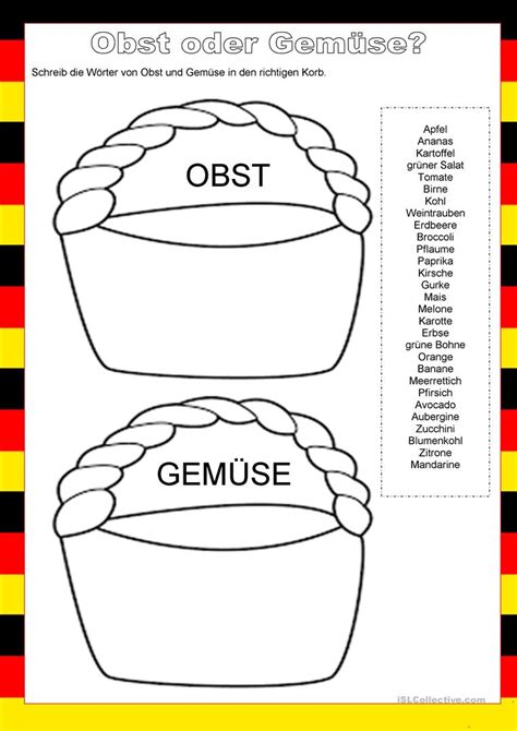 willkommen auf deutsch essen obst oder gemuese