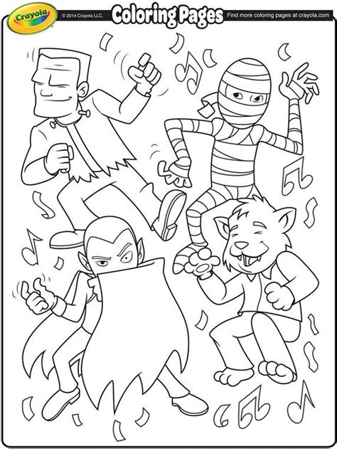 monster dance party  crayolacom monster coloring pages halloween