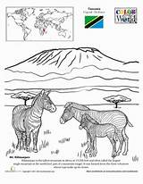 Kilimanjaro Pages Coloring Mount Geography Worksheets Africa Mountain Clipart Color Colouring Tanzania Mt Worksheet Grade Science Cycle Cc Thinking Splash sketch template