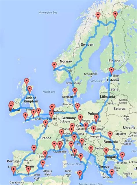 map shows     epic road trip  europe road trip europe  european