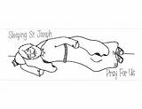 Sleeping Joseph St Coloring Printable Click Story sketch template