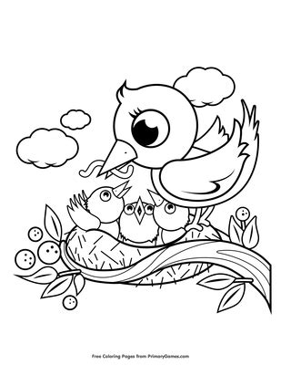 cute baby bird coloring pages