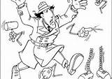 Inspector Gadget Coloring Pages Coloring4free Printable Category sketch template