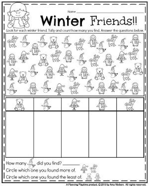 january kindergarten worksheets