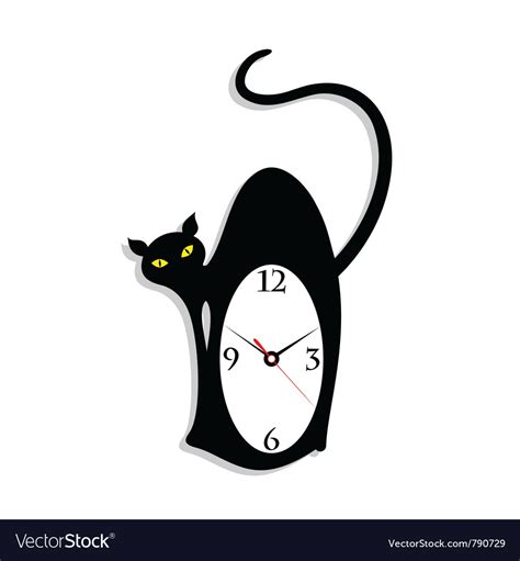 cat clock royalty  vector image vectorstock