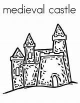 Medieval Castle Coloring sketch template