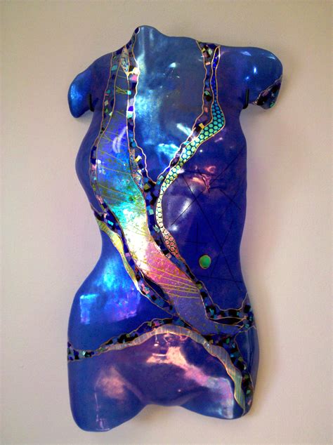 Opal Moon Figure By Karen Ehart Art Glass Wall Sculpture