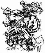 Rat Fink Coloring Pages Cars Rod Hot Cartoon Color Lowrider Template Daddy sketch template