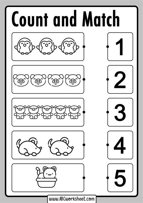 counting  matching worksheets  worksheets