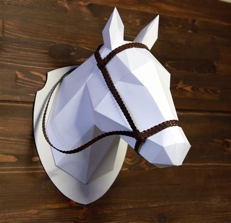 horse head template diy polygonal paper sellfycom